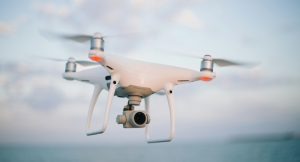Photogrammetry and LiDAR drone in flight