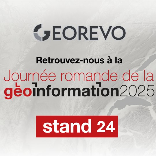 Affiche GEOROMANDIE 2025, GEOREVO au stand 24
