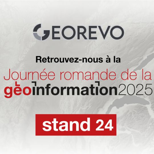 Affiche GEOROMANDIE 2025, GEOREVO au stand 24
