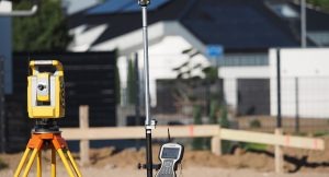 Theodolite - total station on a construction site